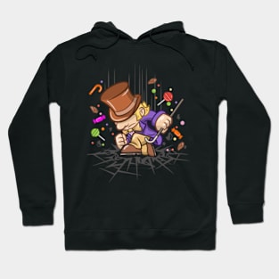 Willy Wonka Inspired Three Point Landing Video Game Cartoon Hoodie